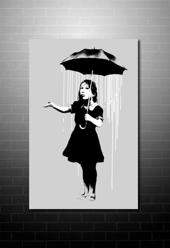 Banksy Umbrella Girl canvas art print, banksy canvas artwork, banksy canvas uk, banksy canvas wall art