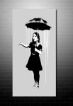 Banksy Umbrella Girl wall art print, banksy graffiti art, banksy canvas uk, banksy canvas prints, baksy girl canvas