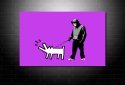 Banksy hooded mkan with dog art, banksy art prints, banksy canvas prints, cheap banksy art uk