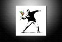 Banksy Graffiti Art Flower Chucker canvas, banksy flower thrower, banksy wall art, banksy modern art, banksy flower photo