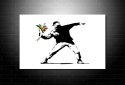 Flower Chucker canvas art, banksy art uk, banksy prints uk, cheap banksy art uk, banksy pop art