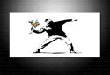 Flower Chucker wall art, banksy graffiti art, banksy canvas prints, banksy modern art