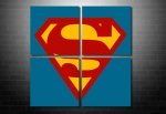 Superman canvas art, superman movie art, superman canvas, superman logo canvas, superman wall art