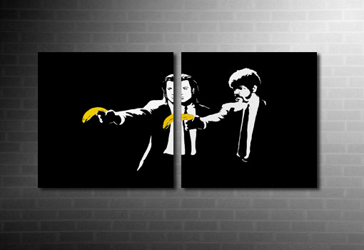 Banksy Pulp Fiction canvas art print, pulp fiction banksy print, pulp fiction banksy wall art, banksy art