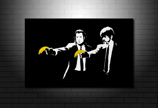 Banksy Pulp Fiction canvas, pulp fiction banksy canvas, banksy canvas art, banksy canvas wall art, pulp fiction banksy print