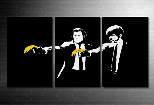 Banksy Pulp Fiction art print, pulp fiction banksy print, banksy art, banksy canvas picture