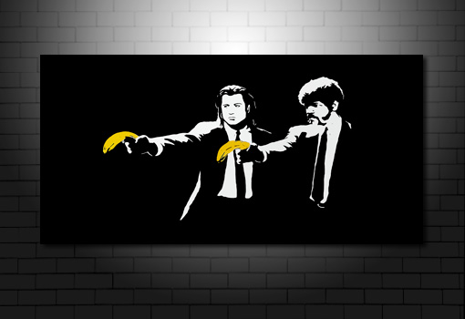 Banksy Pulp Fiction canvas wall art, pulp fiction banksy wall art, banksy banana photo, banksy pulp fiction canvas