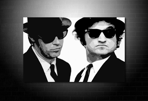 Blues Brothers Canvas, blues brother pop art, blues brothers wall art, blues brothers canvas, blues brothers movie print