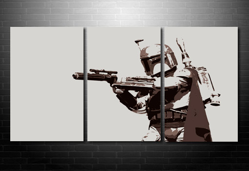 Boba Fett Canvas Art, star wars canvas art print, star wars pop art, movie art prints, boba fett canvas