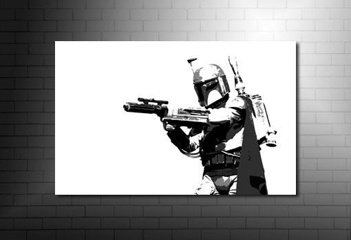 Boba Fett Canvas Art, star wars canvas art print, star wars movie art, movie art prints, boba fett canvas