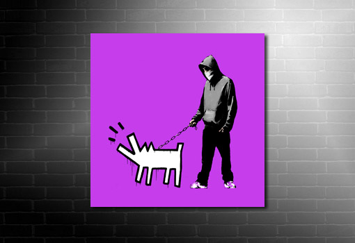 Banksy canvas art print dog lead, canvas art banksy, banksy canvas prints, banksy wall art, banksy modern art, banksy art