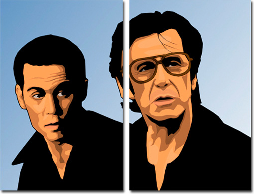 johnny depp art print, gangster wall art, donnie brasco fan art