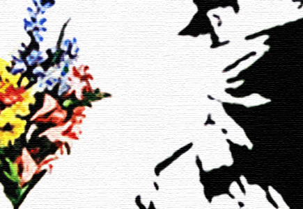 banksy graffiti flower. anksy flower chucker