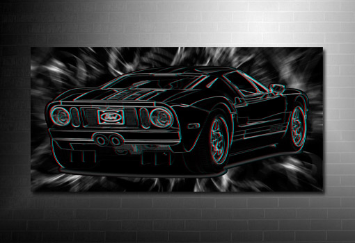 super cars canvas, 3d canvas print, ford car on canvas