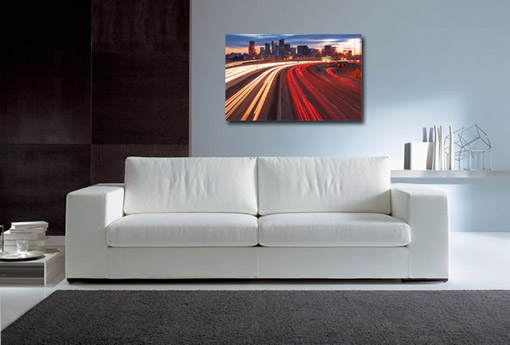 cityscape canvas art, motorway light on canvas
