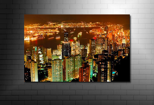 hong kong skyline canvas, hong kong wall art