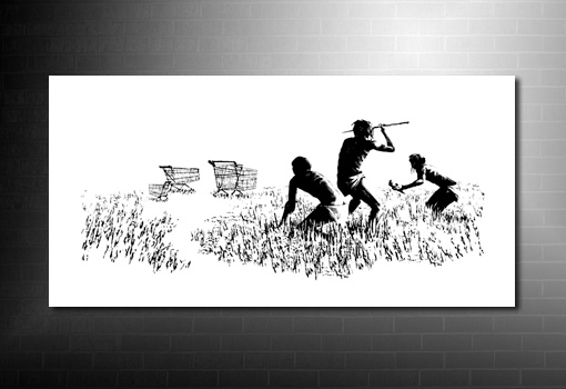 Banksy canvas hunters colour