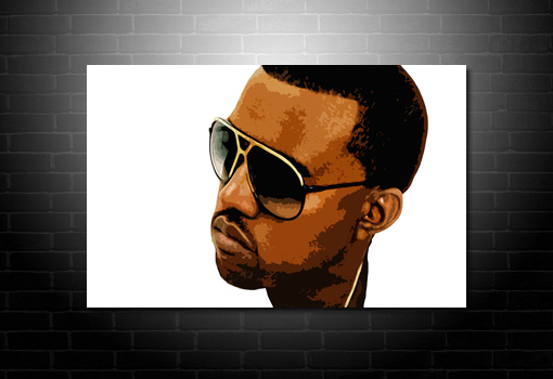 kanye west wall art print, kanye west canvas print