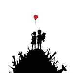 banksy kids with guns, banksy kids guns art, banksy heart print, banksy prints, banksy canvas painting