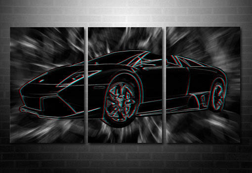 Lamborghini 3D Wall Art, 3d canvas art, lamborghini on canvas