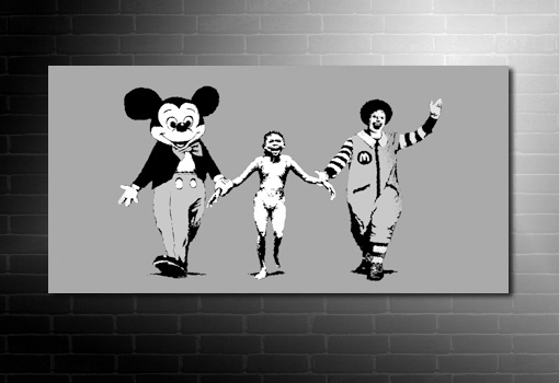 Banksy Napalm canvas art, banksy art print, cheap banksy art uk, banksy wall art