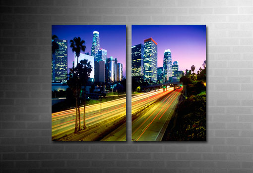 abstract cityscape canvas, time lapse canvas