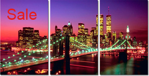 new york canvas picture, cityscape tryptych canvas