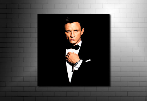 James Bond Canvas Print, james bond wall art, daniel craig canvas rart, james bond canvas, james bond pop art