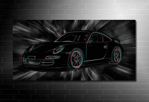 Porsche Canvas Wall Art, 3d canvas art print, porsche wall art