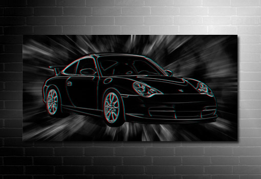 Porsche Canvas Wall Art, 3d canvas art print, porsche wall art