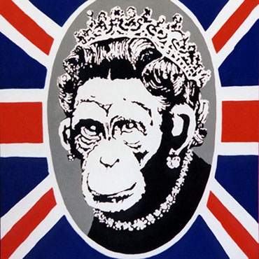 banksy the queen, banksy the queen canvas