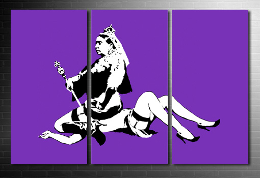 Banksy Queen Vic canvas art print, banksy art prints uk, banksy modern art