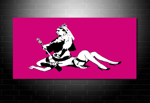 Banksy Queen Vic pop art canvas, banksy art uk, banksy canvas uk, banksy art prints uk