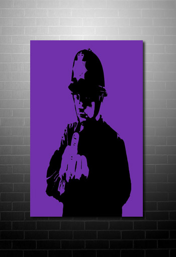 Banksy rude copper canvas art print, banksy cops print, banksy prints, banksy canvas painting