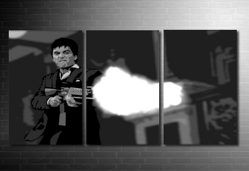 Tony Montana canvas art, scarface canvas, scarface movie art, scarface painting, scarface wall art