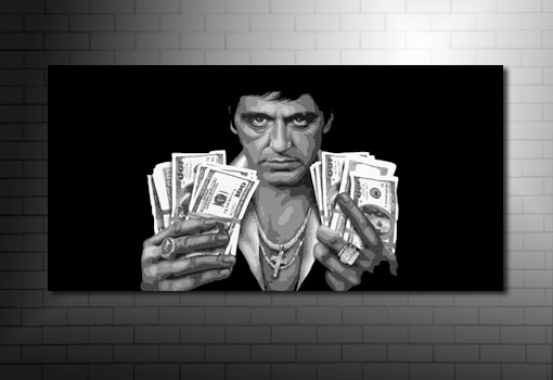 Scarface canvas artwork, Scarface Canvas, scarface wall art, scarface movie art, movie art canvas