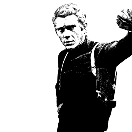 steve mcqueen canvas art, bullitt movie art