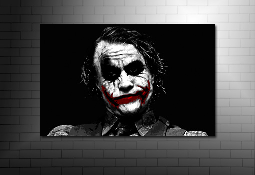 the joker canvas art print, the joker wall art, batman canvas art