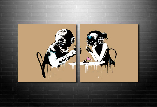 Banksy Think Tank Print, banksy think tank canvas, banksy graffiti art, banksy canvas wall art, banksy canvas picture