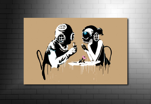 Banksy Think Tank Print, banksy think tank canvas, banksy graffiti art, banksy canvas art, banksy canvas picture