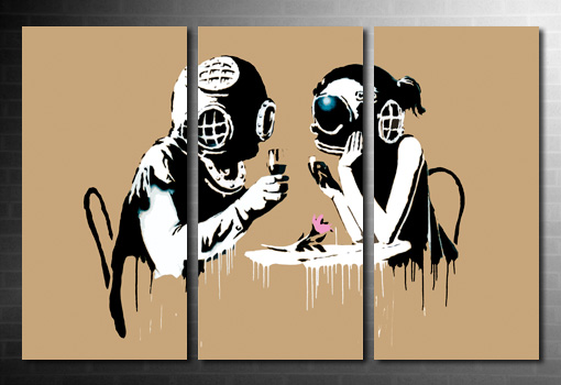 Banksy Think Tank canvas picure, banksy canvas art, banksy canvas wall art, banksy canvas picture, cheap banksy art uk