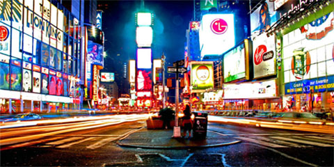 Time square canvas print, cityscape wall art