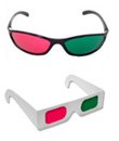 3d glasses red green plastic