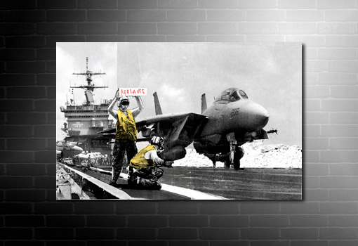 banksy canvas applause print, banksy aircraft carrier, banksy photo, banksy wall art, banksy pop art