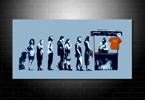 Banksy Canvas Print Destroy Capitalism, destroy capitalism banksy print, destroy capitalism banksy art, banksy wall art, banksy canvas artwork