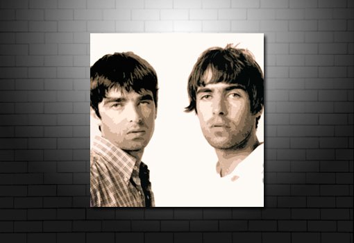 Oasis Canvas Art, oasis canvas print, liam and noel gallagher canvas, noel gallagher wall art, liam gallagher art print