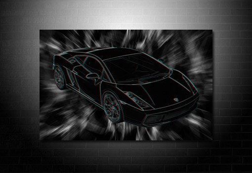 Lamborghini 3D Wall Art, 3d canvas art, lamborghini on canvas