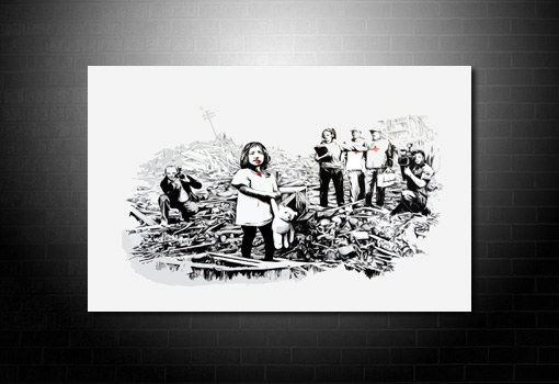 Banksy Canvas Art Media, banksy media art, banksy media canvas print, banksy wall art, banksy art