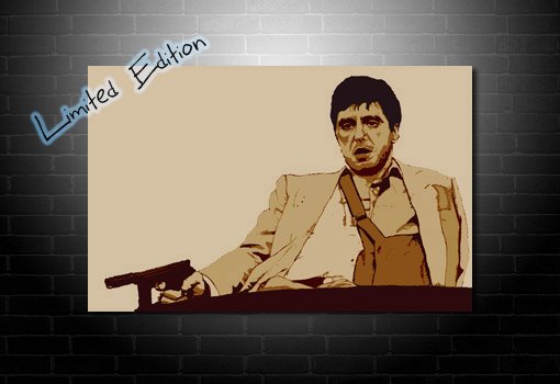 Scarface Limited Edition Canvas, scarface movie art, scarafce canvas print, scarface wall art, scarface canvas art