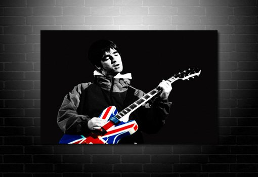 noel gallagher union jack guitar canvas, noel gallagher canvas, noel gallagher print, noel gallagher wall art, oasis canvas print